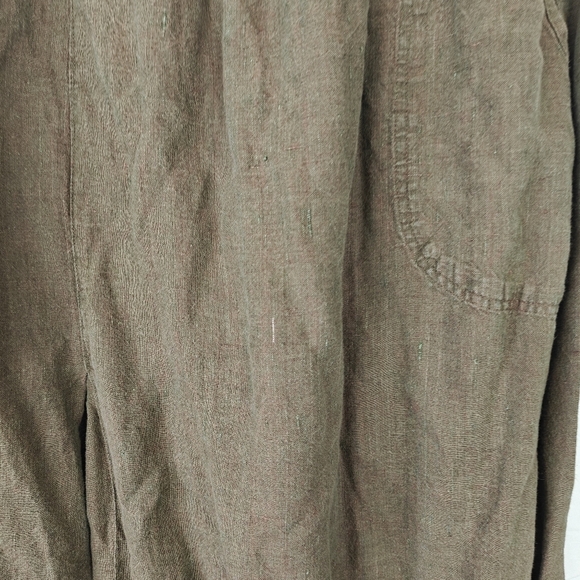VTG FLAX by Jeanne Engelhart Linen Maxi Slit Skirt Ruddy Brown Medium - Picture 5 of 9